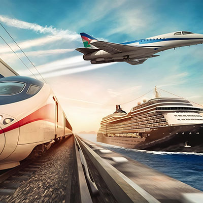 Airline tickets, cruises, and train reservations 